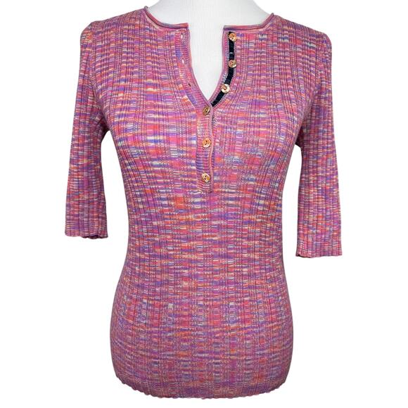 Sundance Legends 3/4 Sleeve Pink Spacedye Top, Medium - Picture 1 of 7